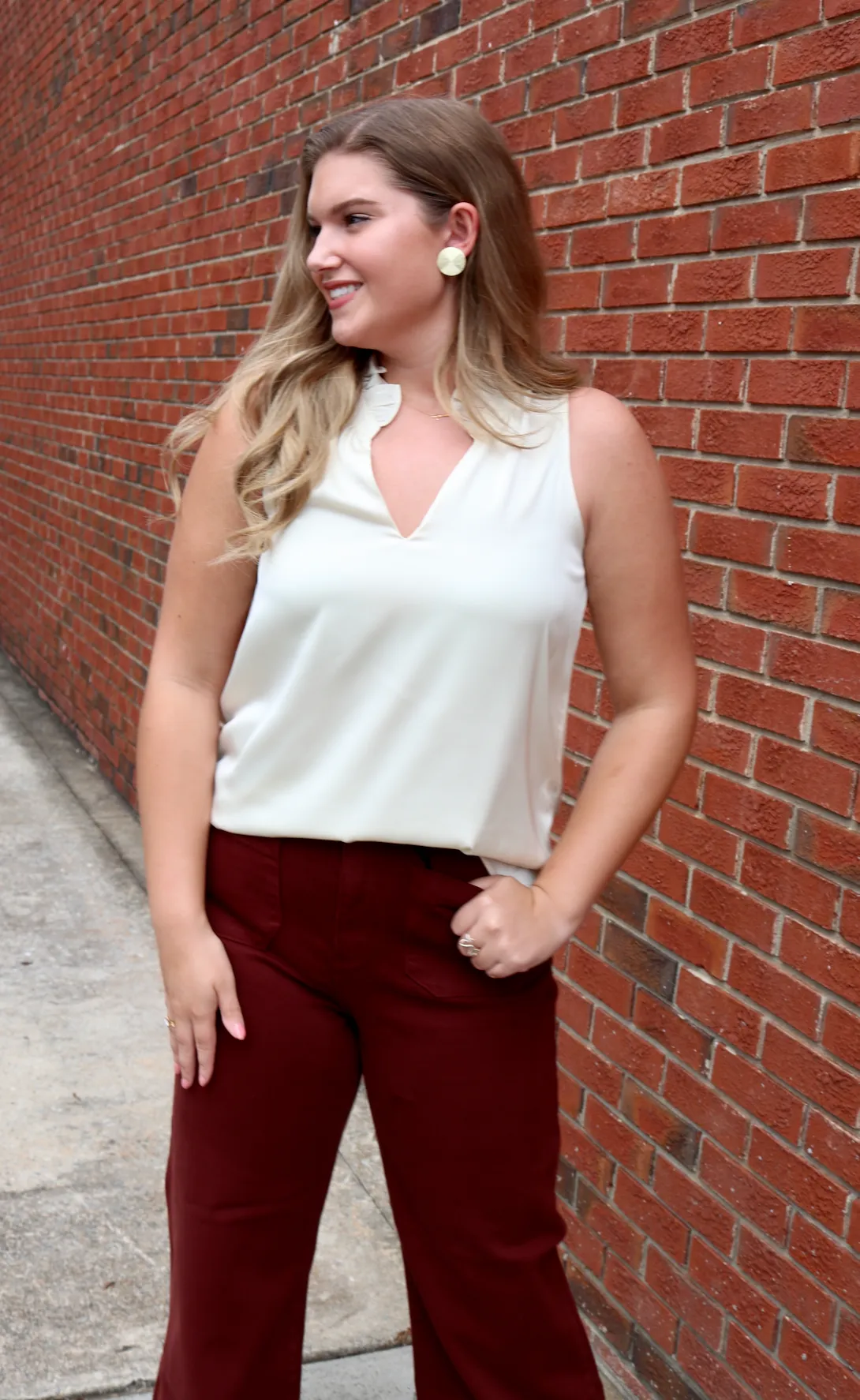 Essential Ruffle Tank | Ivory