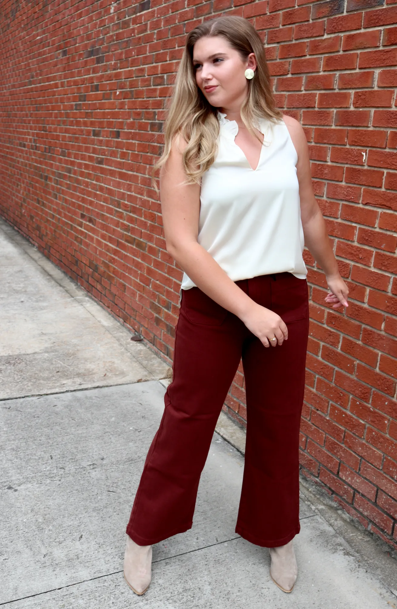 Essential Ruffle Tank | Ivory