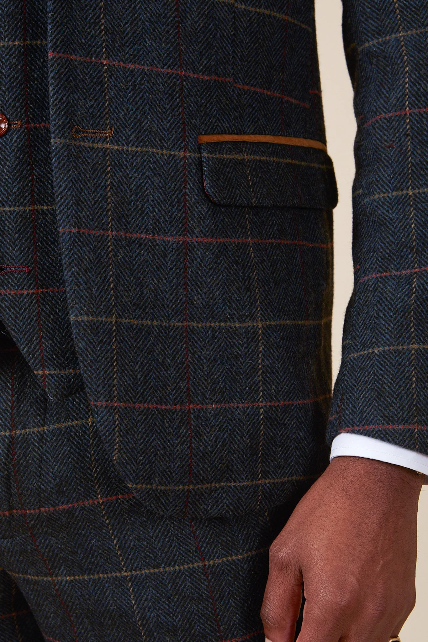 ETON - Navy Blue Tweed Check Blazer