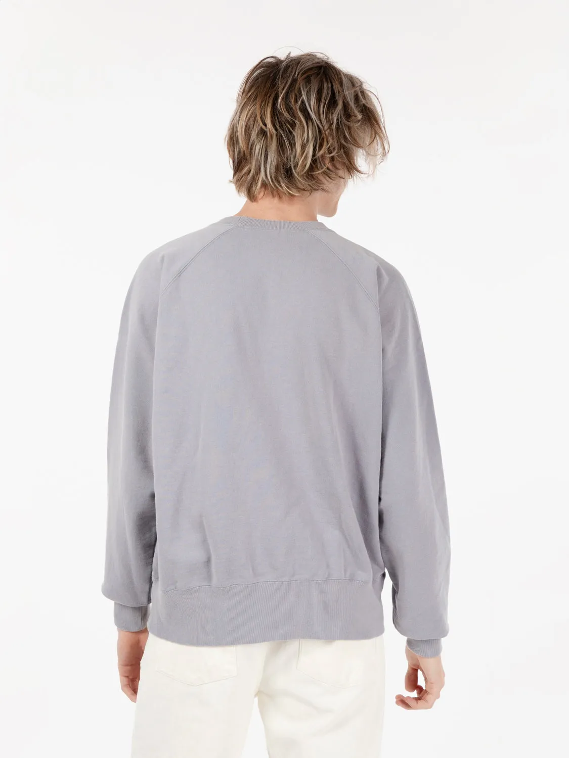 Felpa raglan sleeve crew azzurra