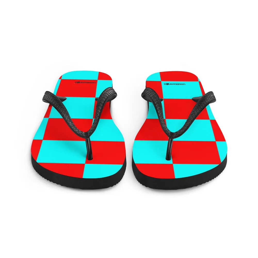 Flip-Flops Teal and Red