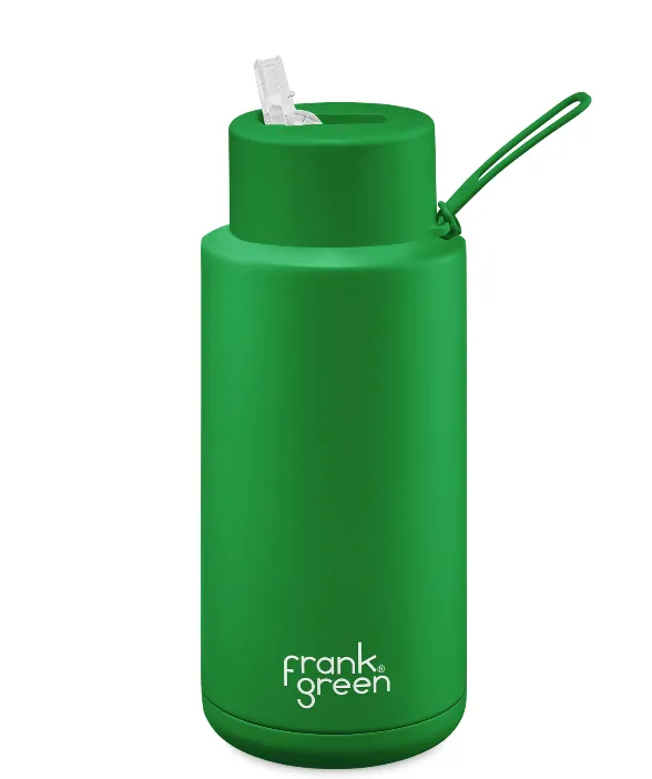 Frank Green 34oz Stainless Steel Ceramic Reusable Bottle Evergreen