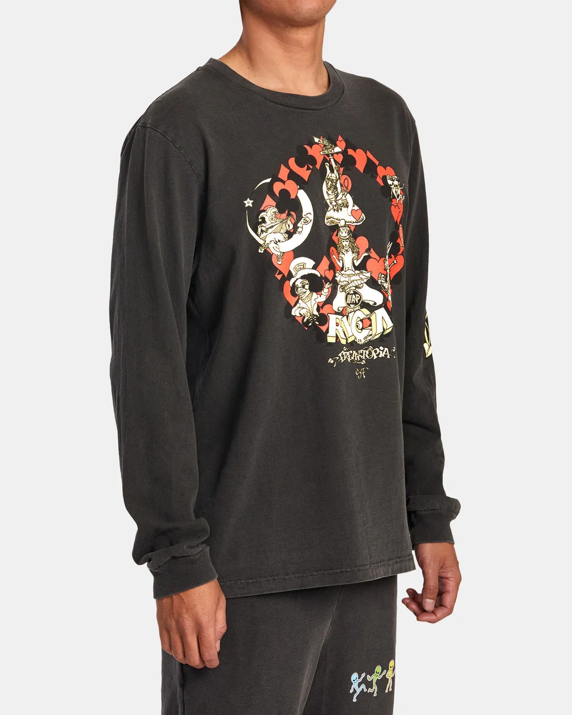 Freaktopia Alice Long Sleeve Tee - Washed Black