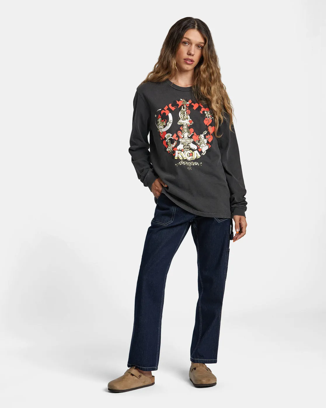 Freaktopia Alice Long Sleeve Tee - Washed Black