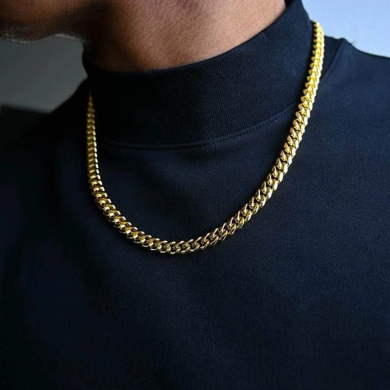 Gold Miami Cuban Link Chain (8mm) in Yellow Gold