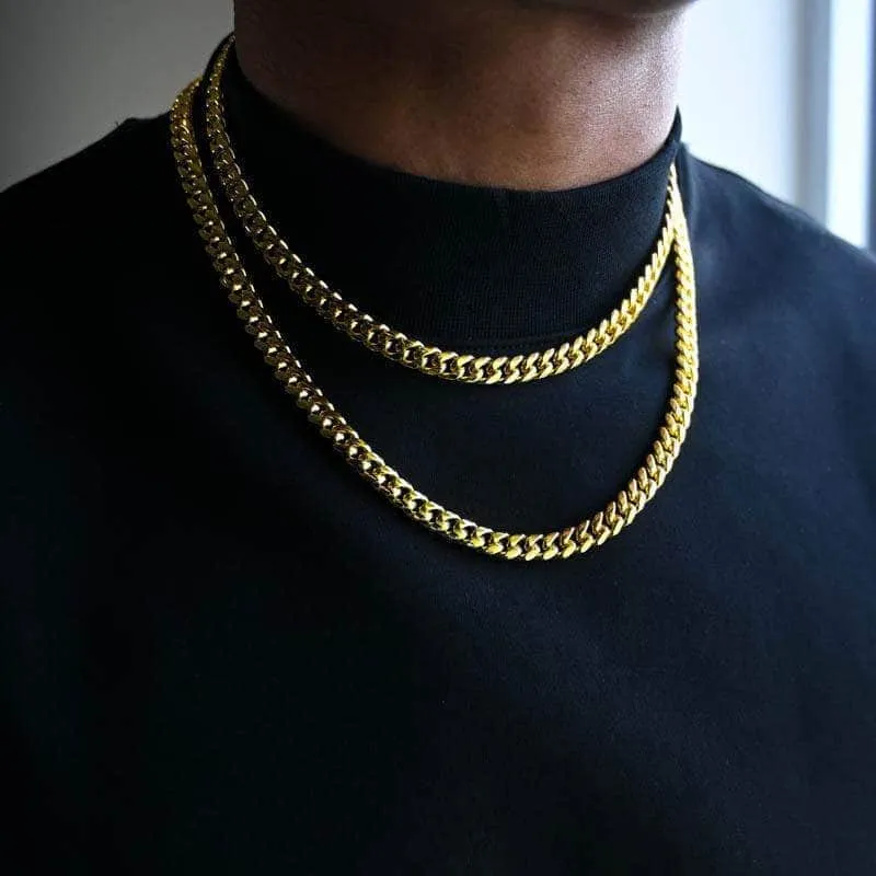 Gold Miami Cuban Link Chain (8mm) in Yellow Gold