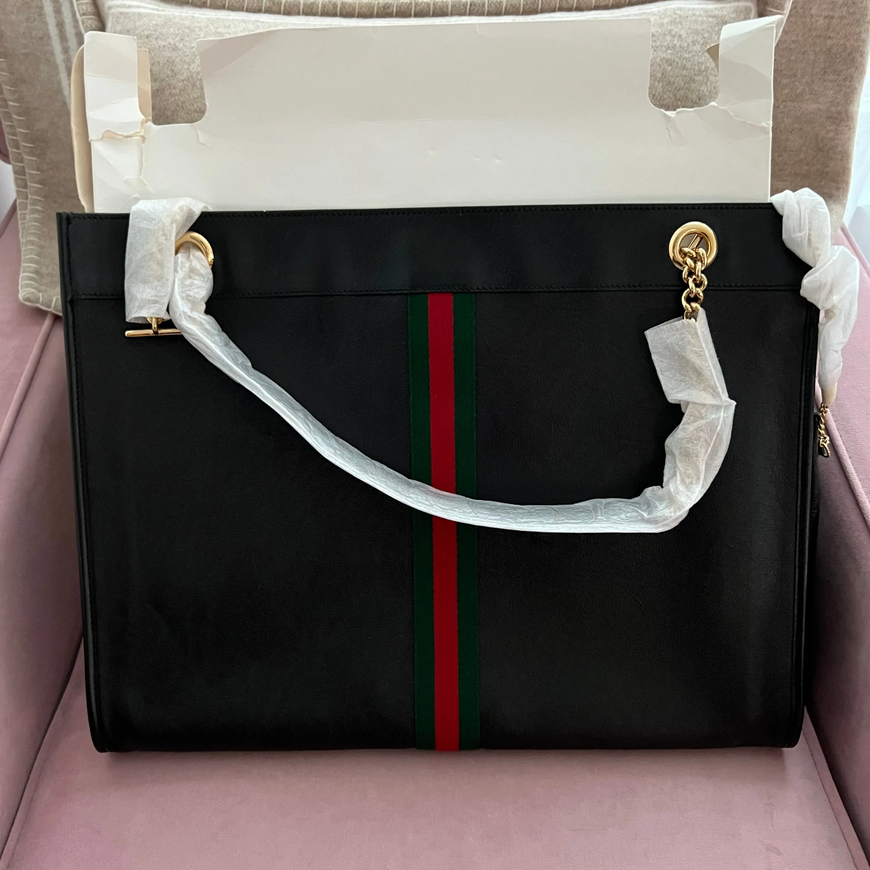 GUCCI Rajah Leather Tote Bag