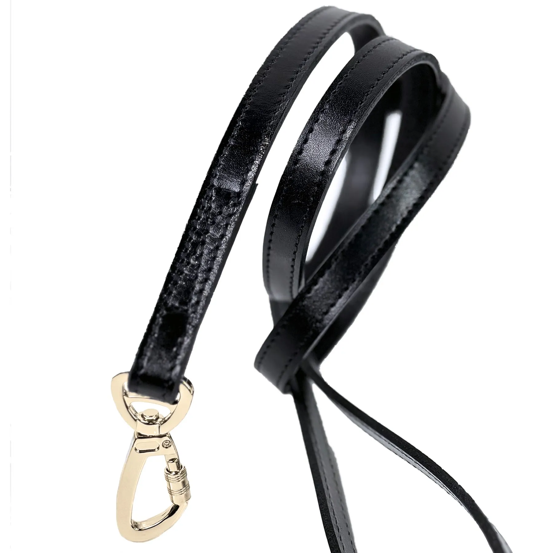 Hartman Dog Leash in Jet Black & Gold