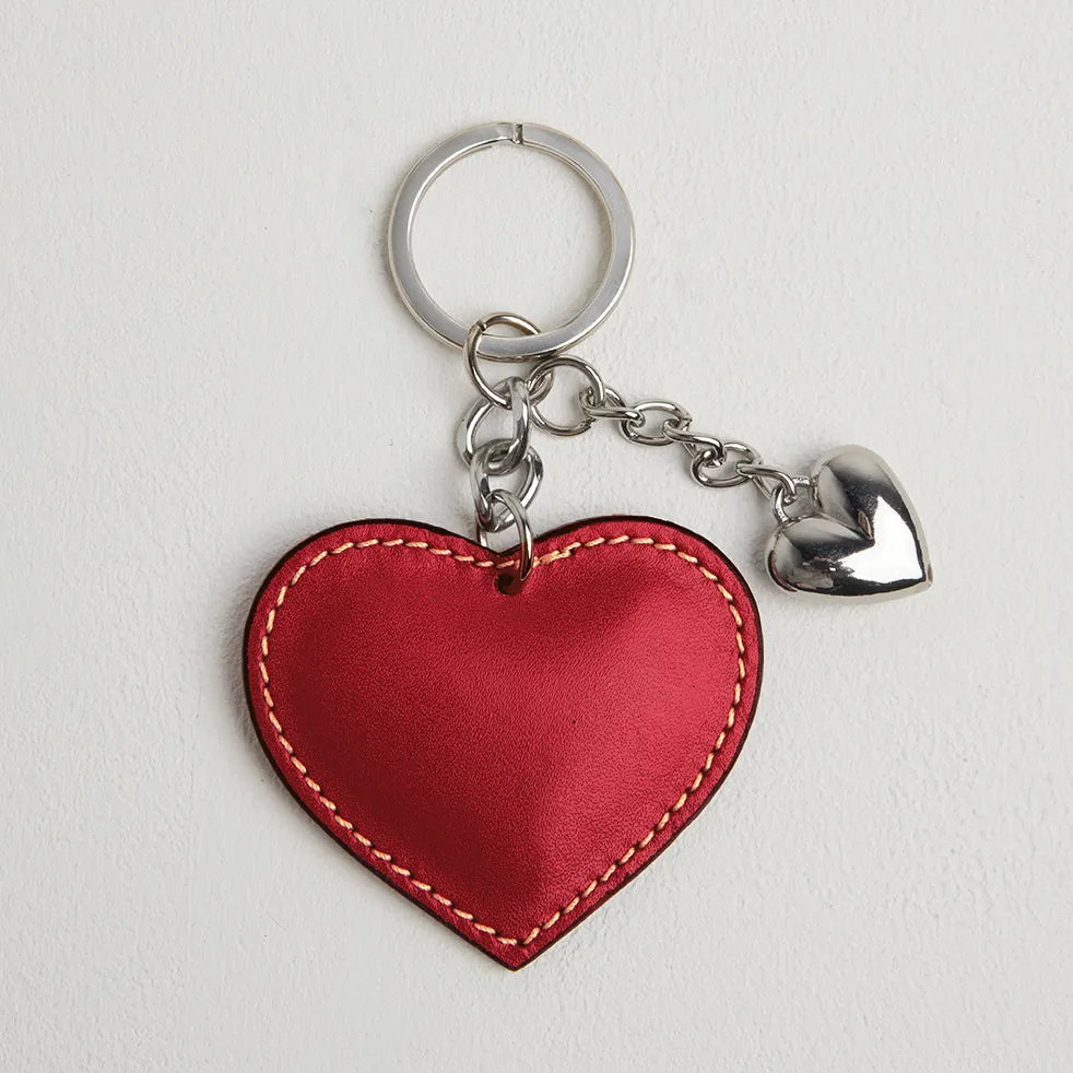 Heart Leather Keyring