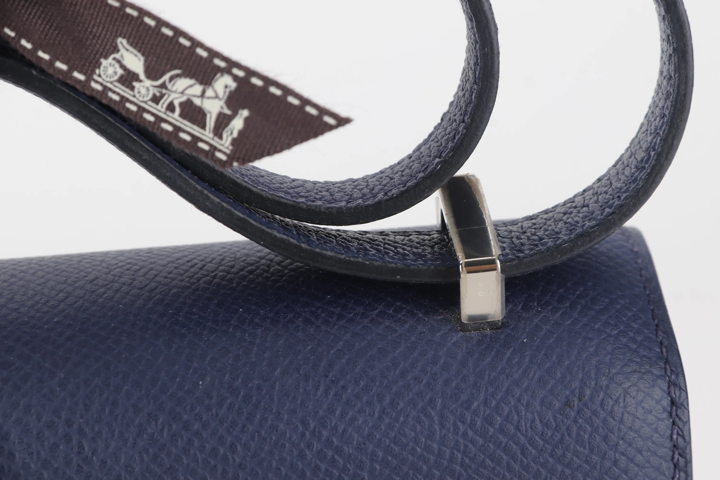 HERMES CONSTANCE 18 (STAMP A (2017)) BLUE SAPPHIRE EPSOM LEATHER PALLADIUM HARDWARE, WITH BOX, NO DUST COVER