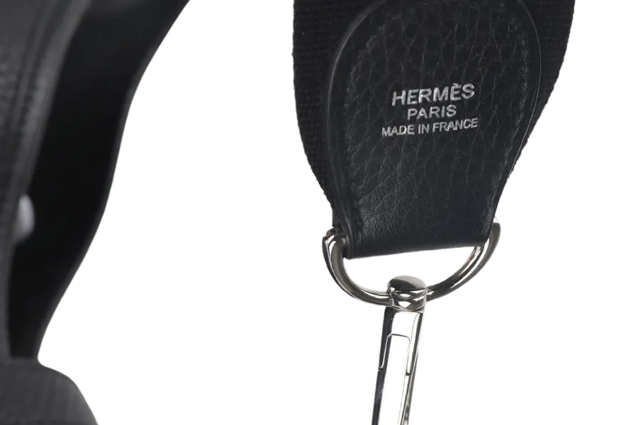 HERMES EVELYN III GM BLACK CLEMENCE LEATHER STAMP T (YEAR 2015)  WITH STRAP AND DUST COVER