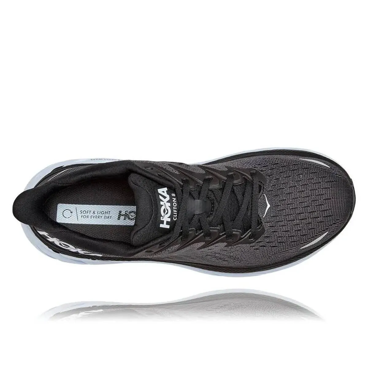 Hoka Clifton 8 Mens Wide | Black / White