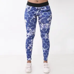 Honeycomb Blue Leggings: Tropical Series- Sale