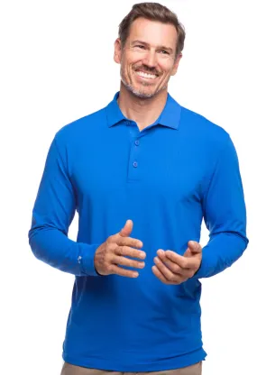 IBKUL Mens Polo Long Sleeve Royal