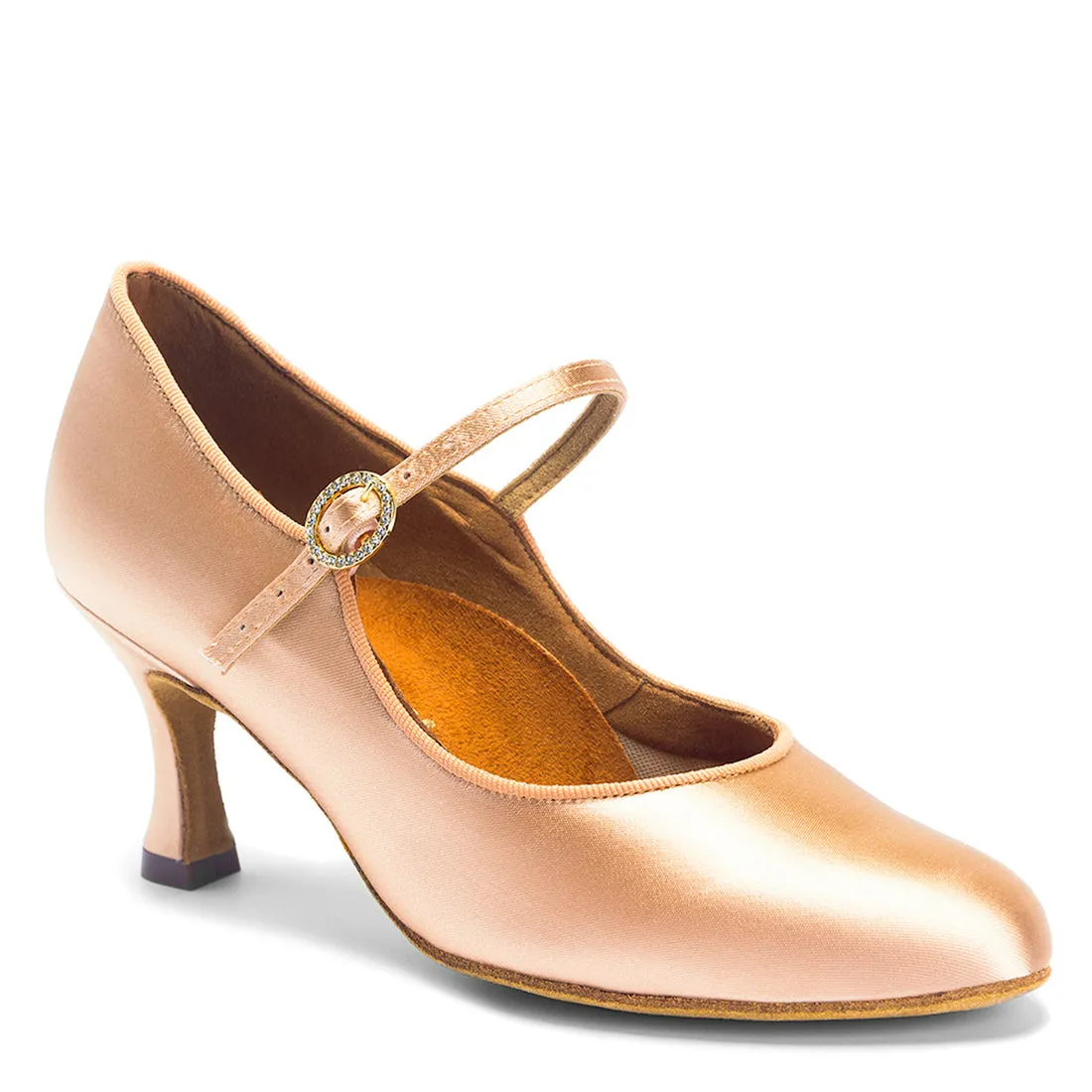 International Dance Shoes_sales IDS ICS Classic Peach Satin Ladies Standard Ballroom Shoe in Stock