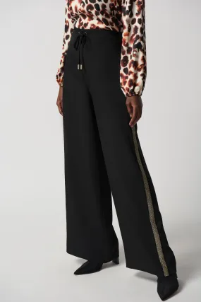 Joseph Ribkoff - 234073 Wide Leg Pant with Lurex Trim