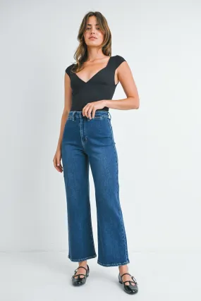 Just Black Denim - Welt Pocket Wide Leg | Dark Denim