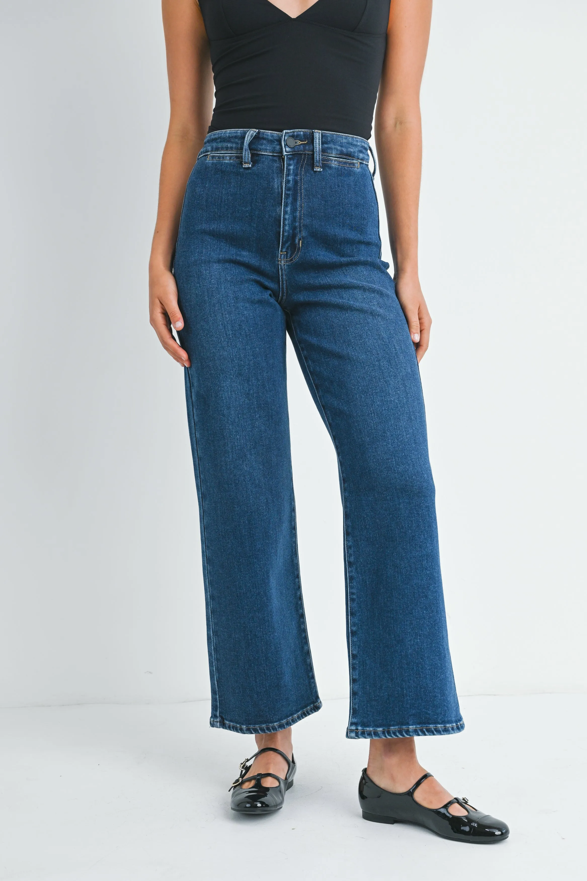 Just Black Denim - Welt Pocket Wide Leg | Dark Denim