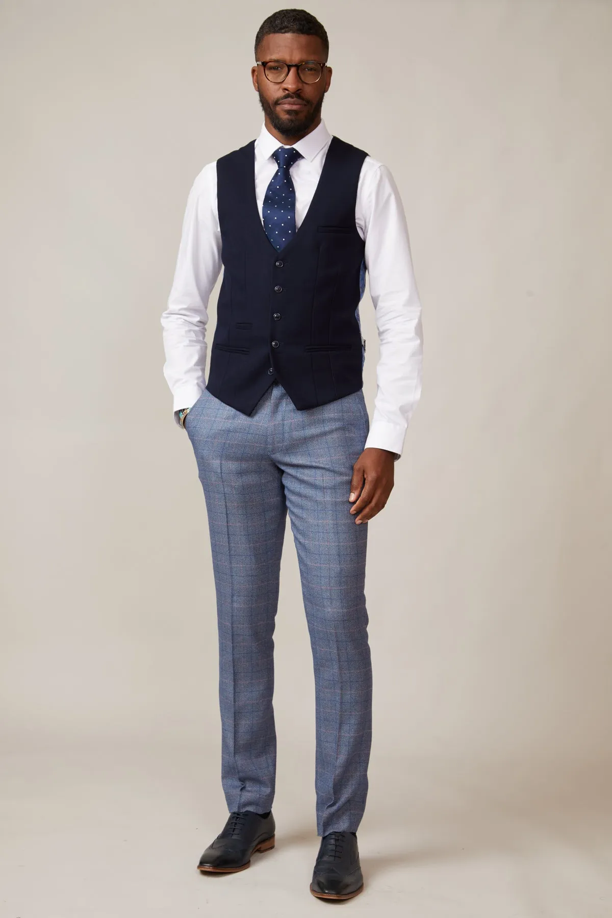 KELVIN - Navy Single Breasted Waistcoat