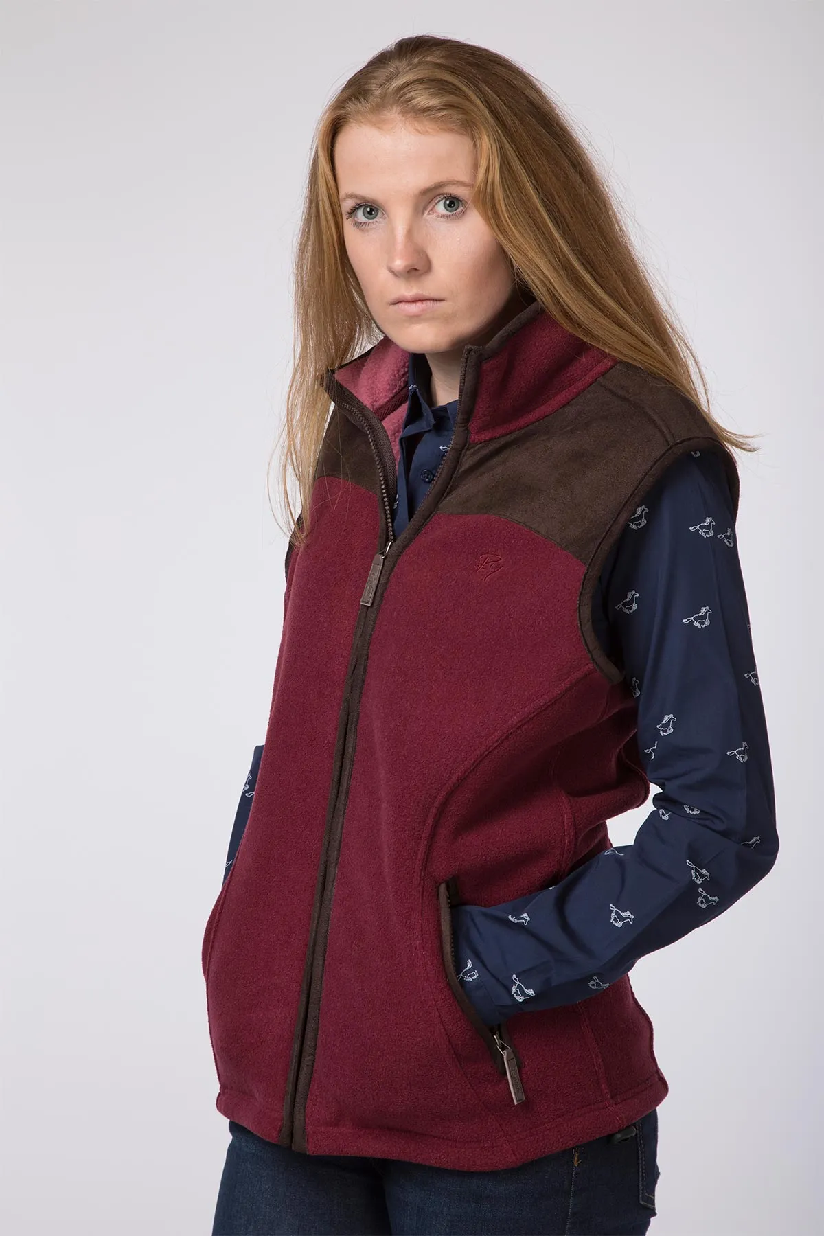 Ladies Lady Garton Fleece Gilet Ry Motif