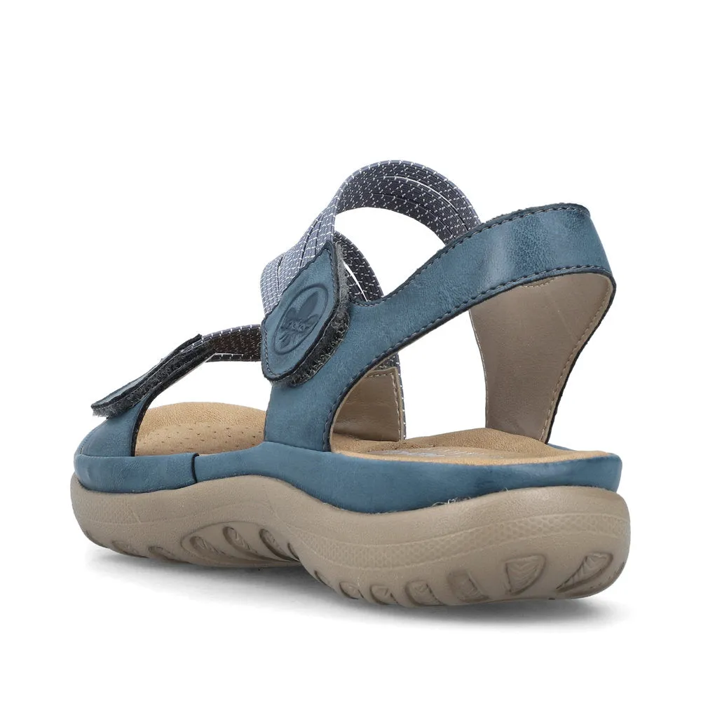 Ladies Rieker Sandals Denim Navy Hook & Loop Straps 64870-14 sale