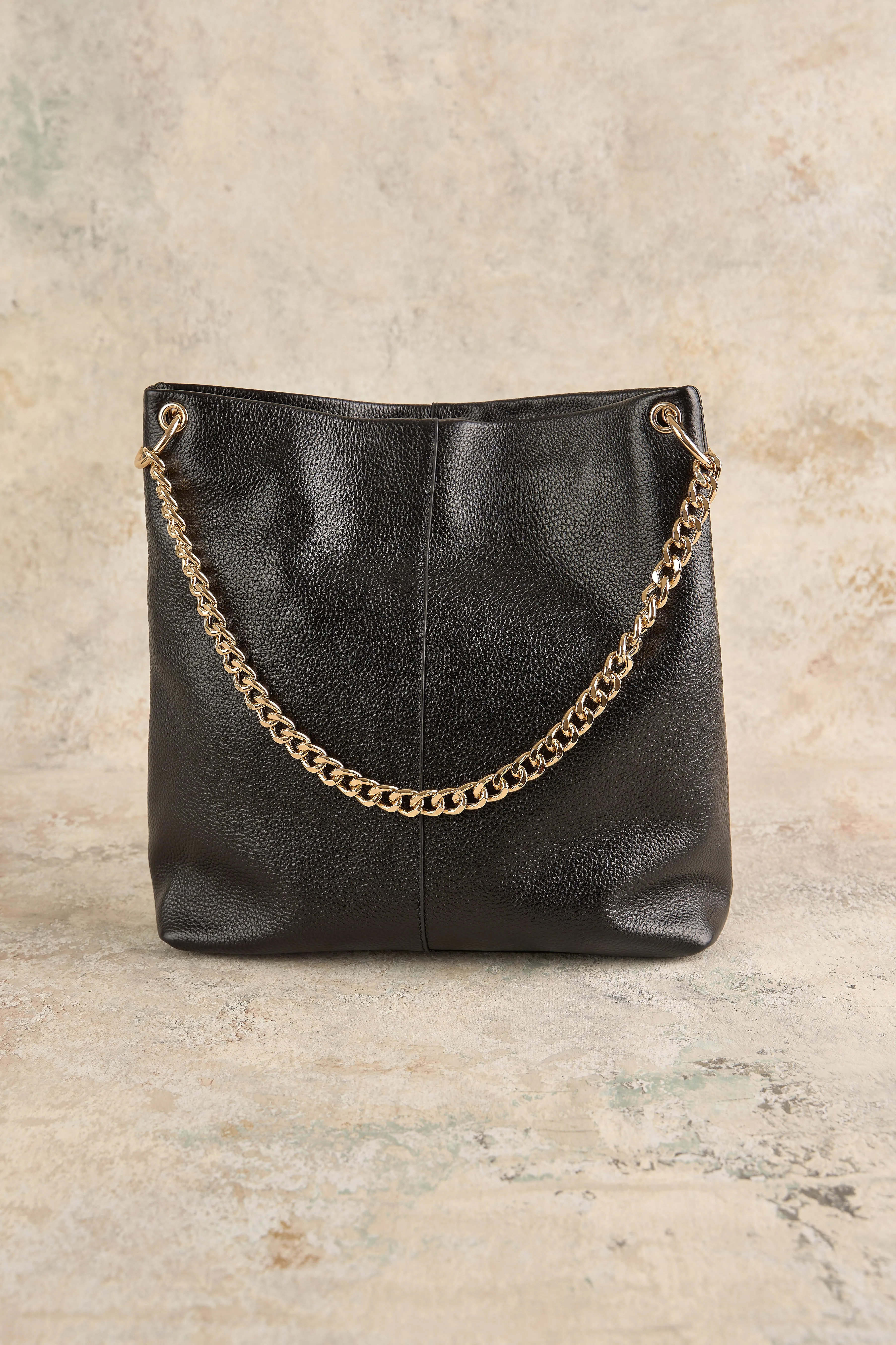 Leather Hobo Chain Bag