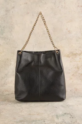 Leather Hobo Chain Bag