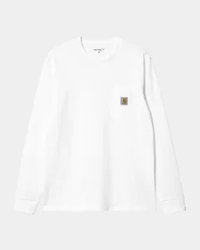 Long Sleeve Pocket T-Shirt | White