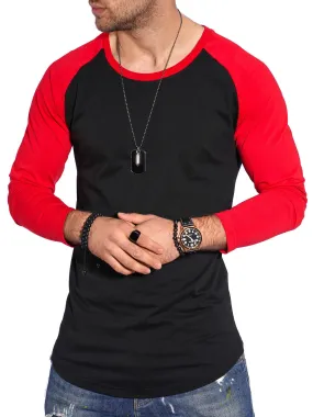 Longsleeve Raglan Schwarz/Rot MT-7325