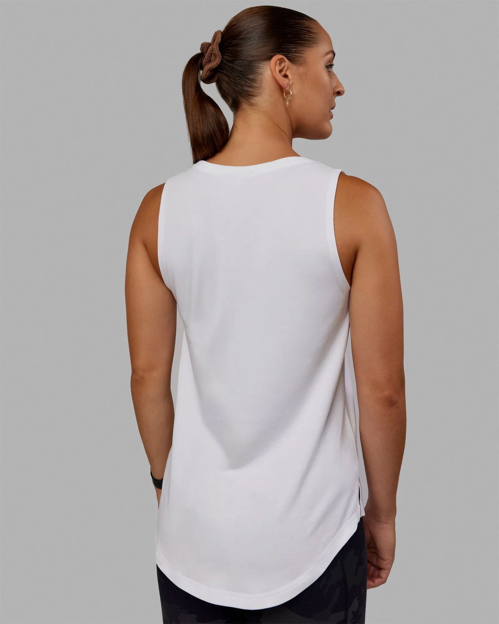 Luna FLXCotton Longline Tank - White-Black