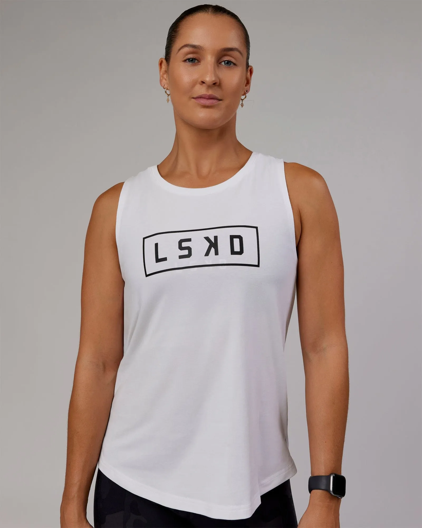 Luna FLXCotton Longline Tank - White-Black