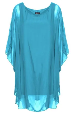 M Made in Italy - Women's Bat Sleeves Tunic Plus Size