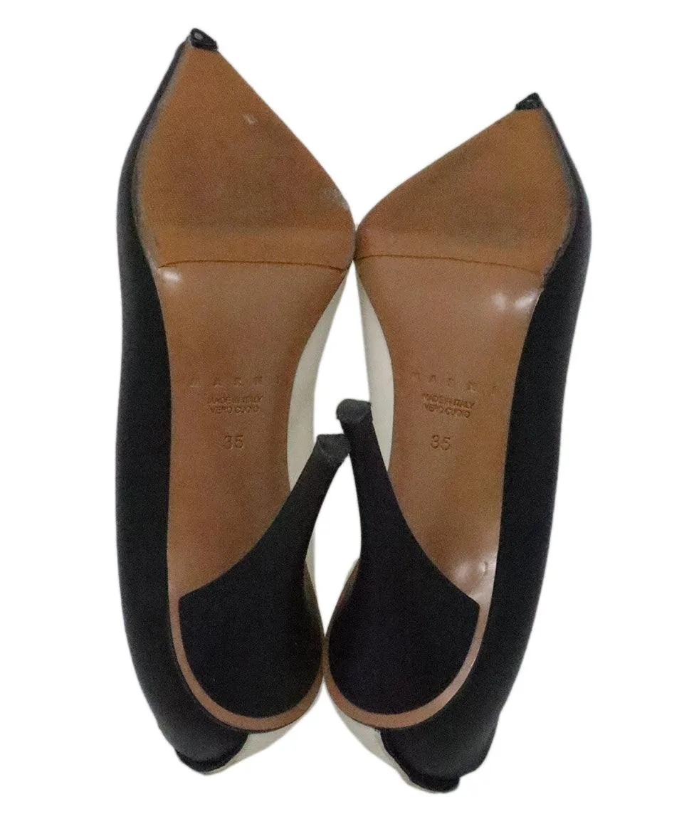 Marni Black & White Leather Heels sz 5