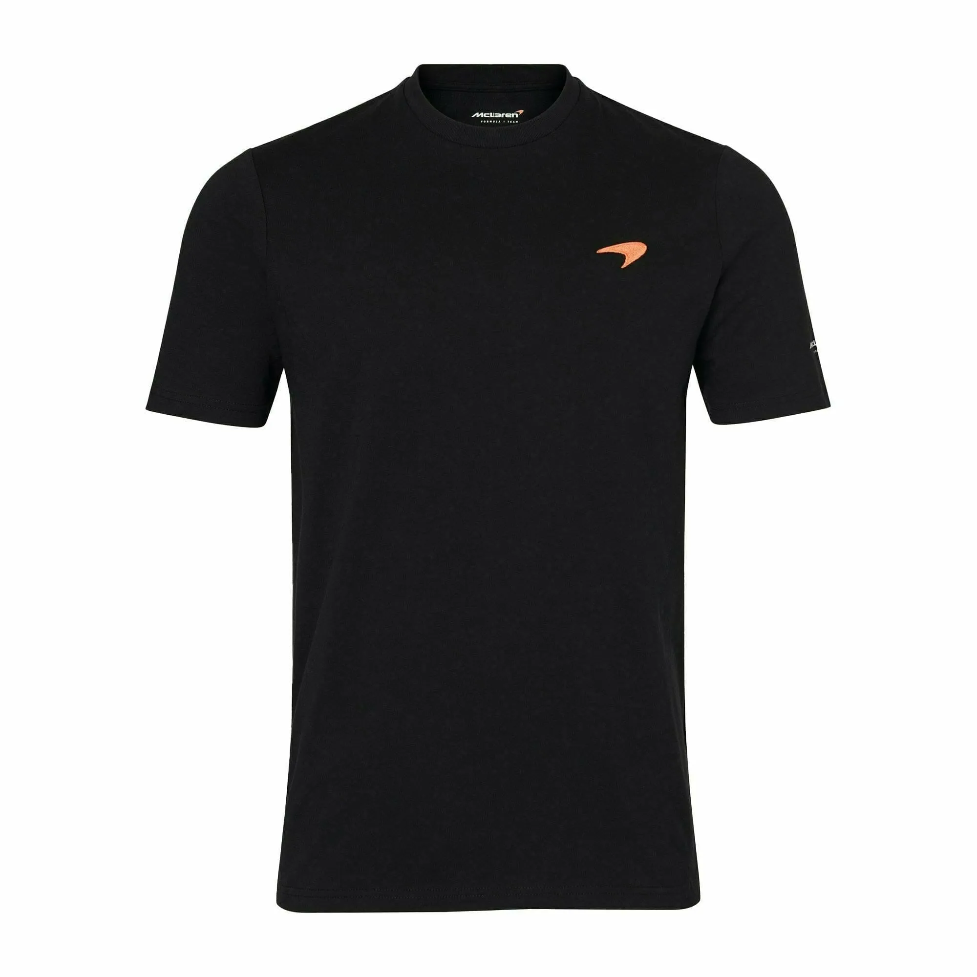 McLaren F1 Men's Small Speedmark Logo Neon T-Shirt -Black/White/Nectarine/Storm Gray