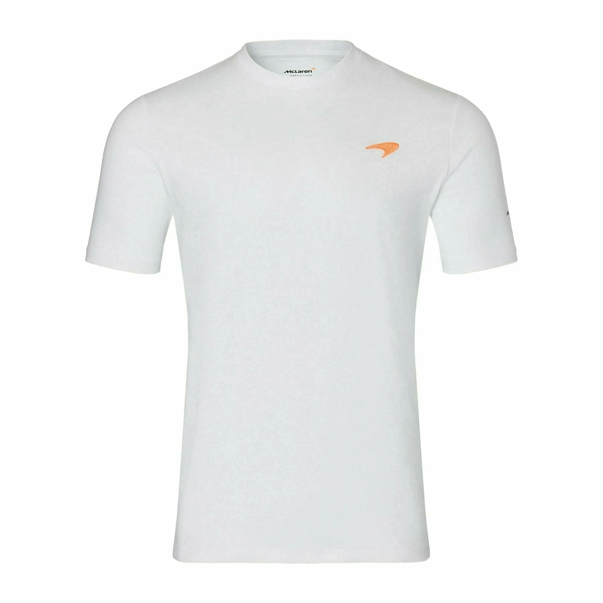 McLaren F1 Men's Small Speedmark Logo Neon T-Shirt -Black/White/Nectarine/Storm Gray