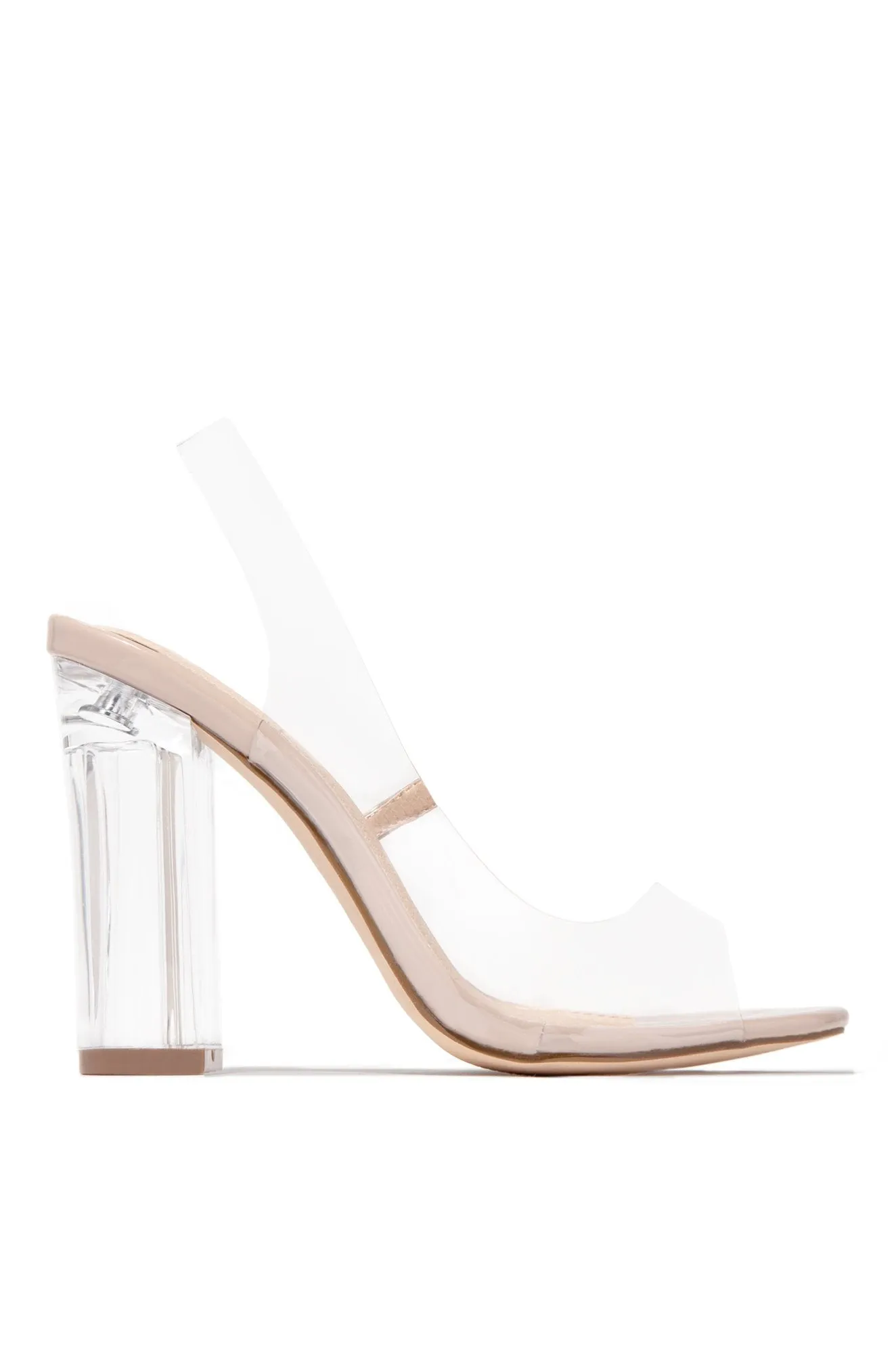 Milani Clear Sling Back Heels-Nude