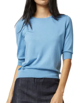 Nadine Elbow Sleeve Sweater (Azure)