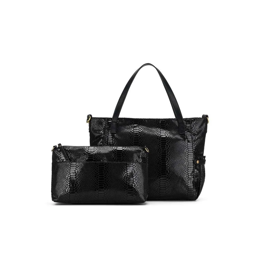 Natalia Black 2 Piece Handbag Set