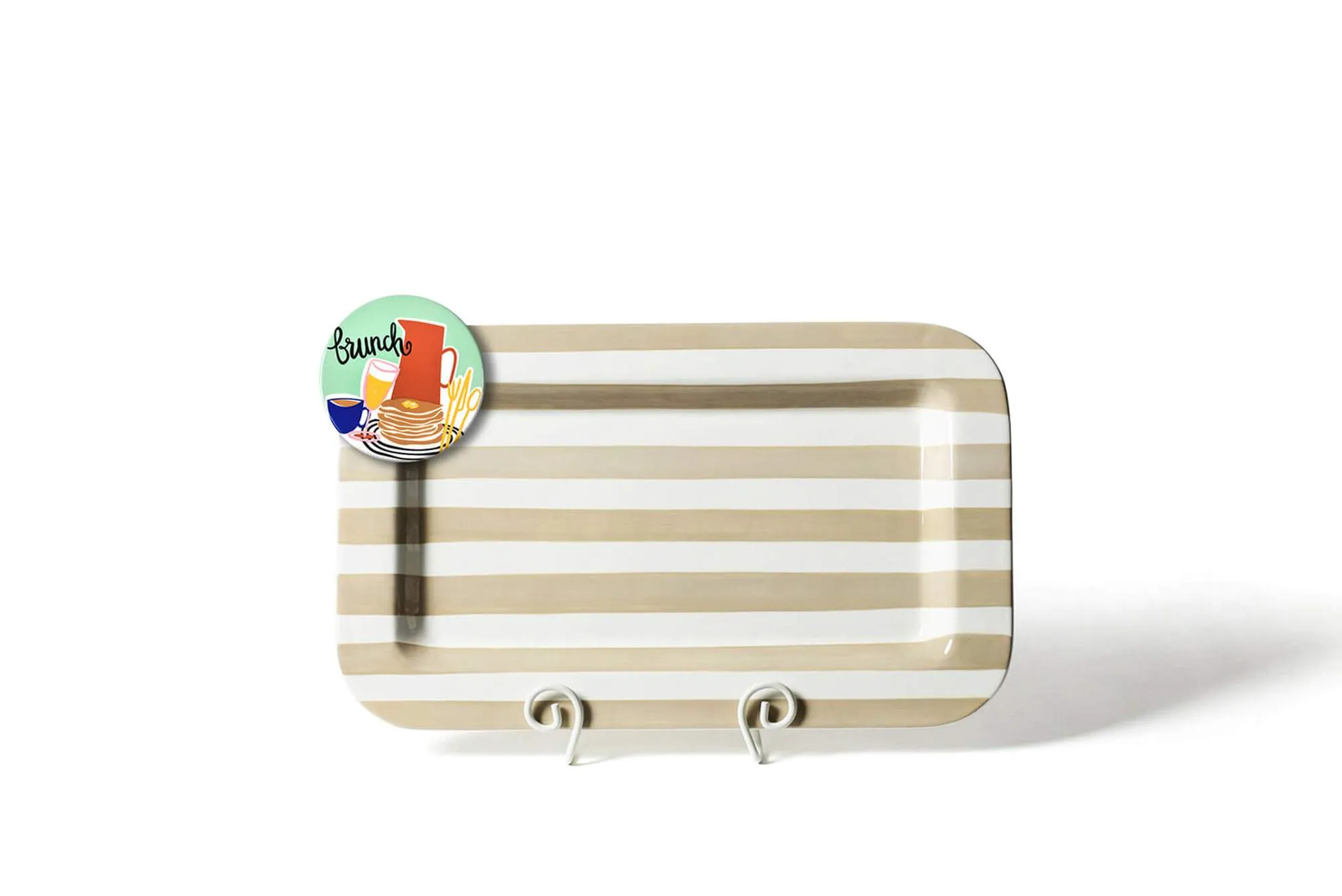 Neutral Stripe Mini Entertaining Rectangle Platter