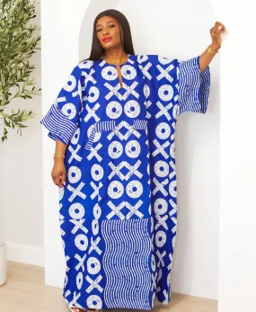 New in Adire Kaftan Boubou Maxi Dress - Adele