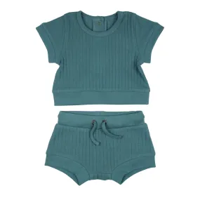 Oasis Ribbed Tee & Shortie Set