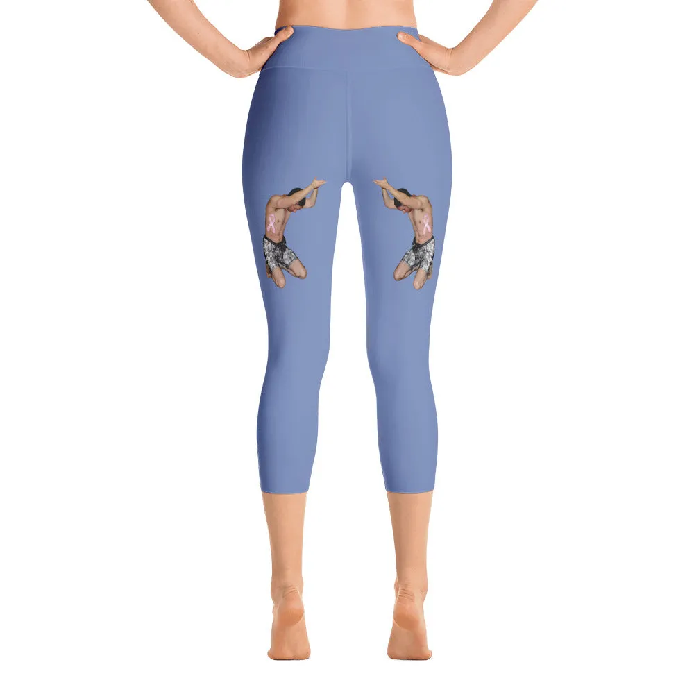 Our best viral leggings blue gray awesome goddess black letters