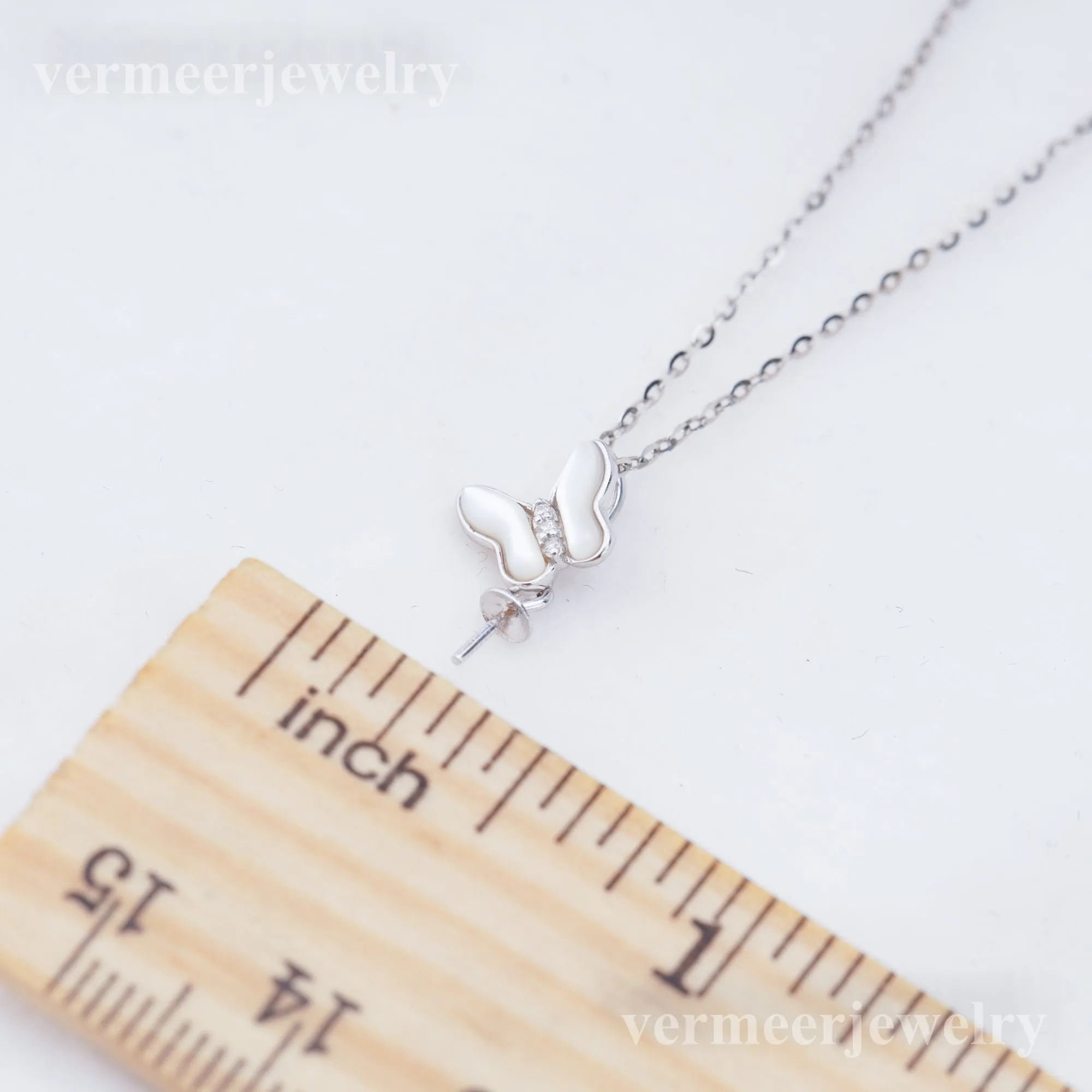 P011034 DIY 6-8mm Natural Freshwater pearl pendant accessory 925 sterling silver engagement jewelry necklace for women