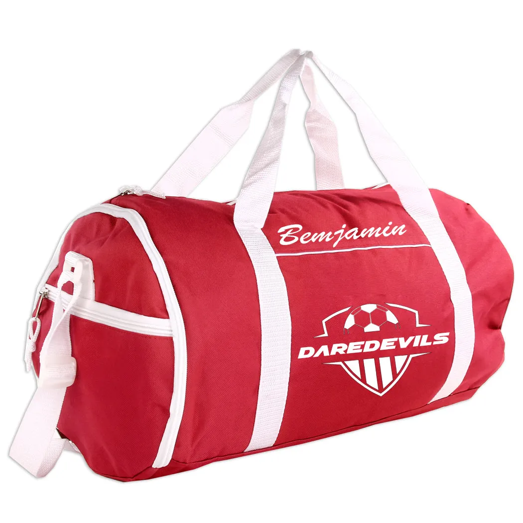 Personalized Sport/Gym Roll Duffel Bag - Soccer (Available in 4 Colors)