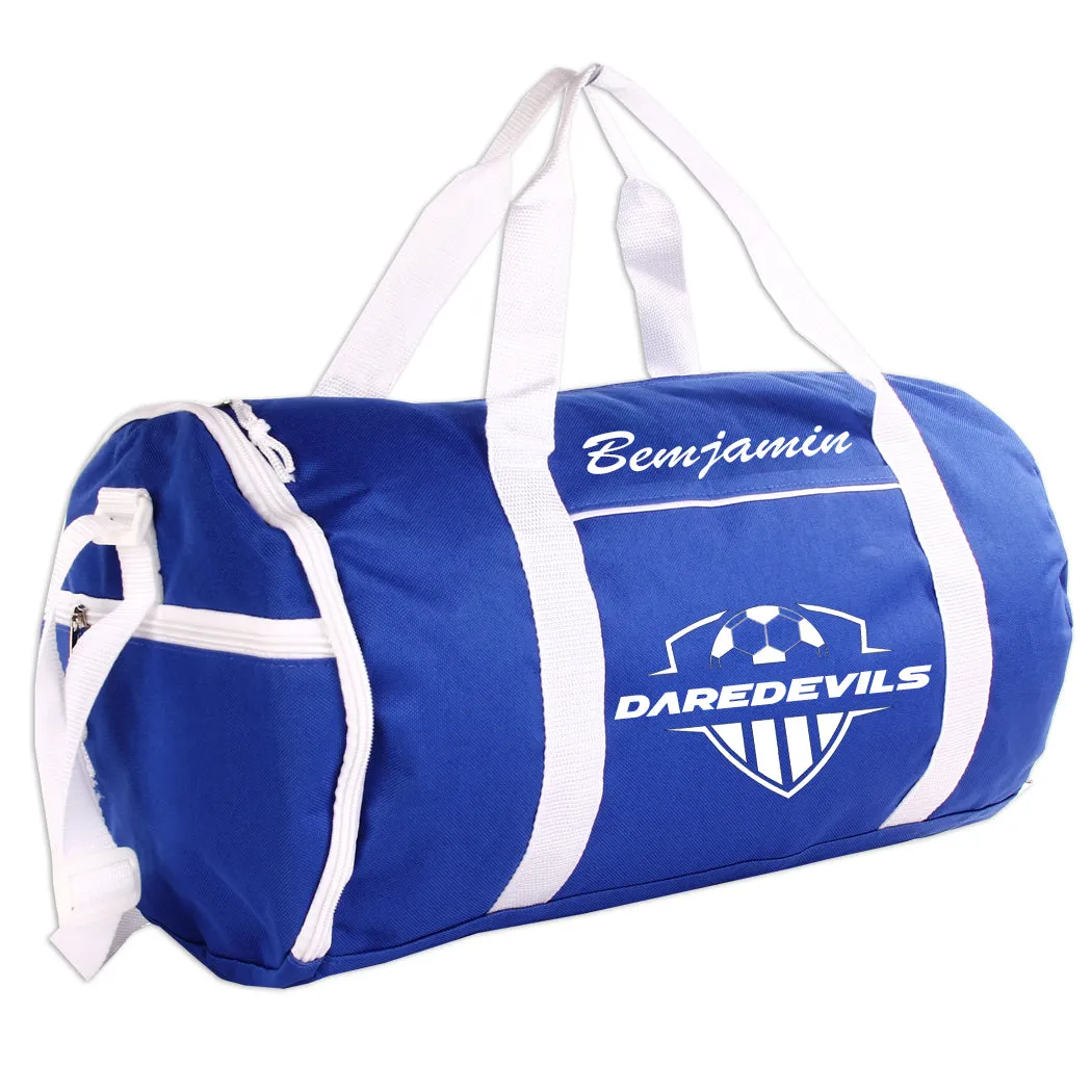 Personalized Sport/Gym Roll Duffel Bag - Soccer (Available in 4 Colors)