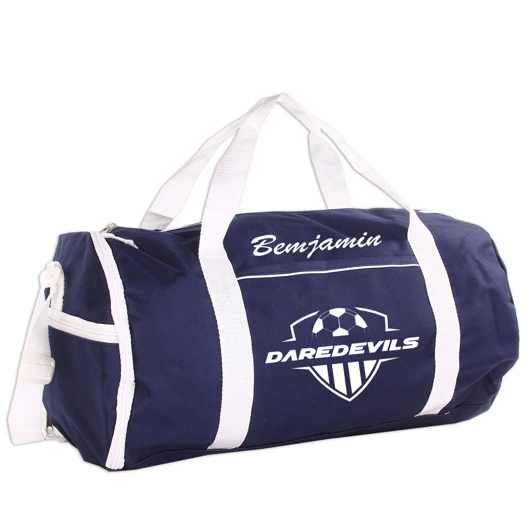 Personalized Sport/Gym Roll Duffel Bag - Soccer (Available in 4 Colors)