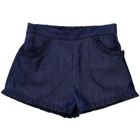 Phoebe Pocket Shorts Indigo Denim Chambray