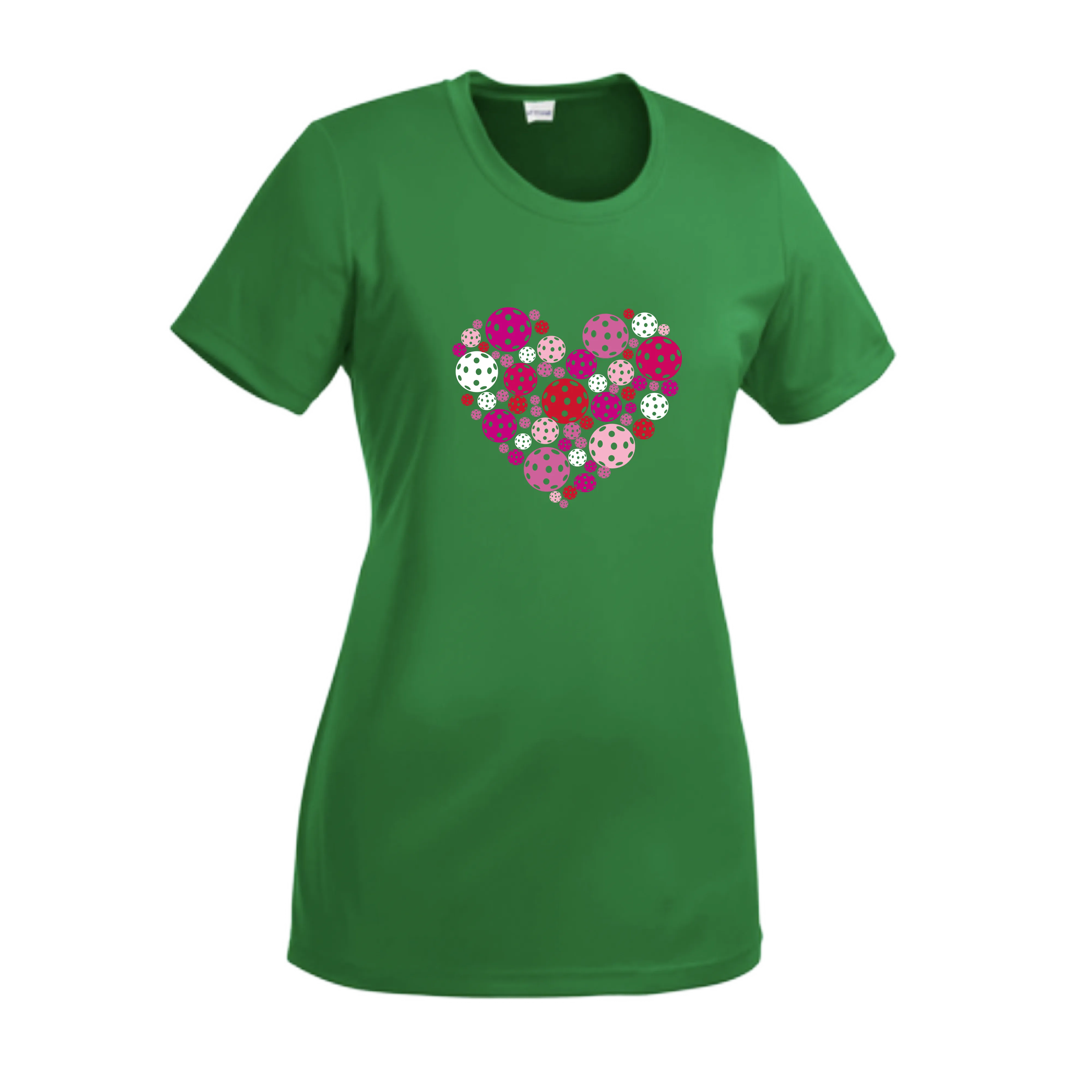 Pickleball Heart | Women’s Short Sleeve Crewneck Athletic Shirts | 100% Polyester