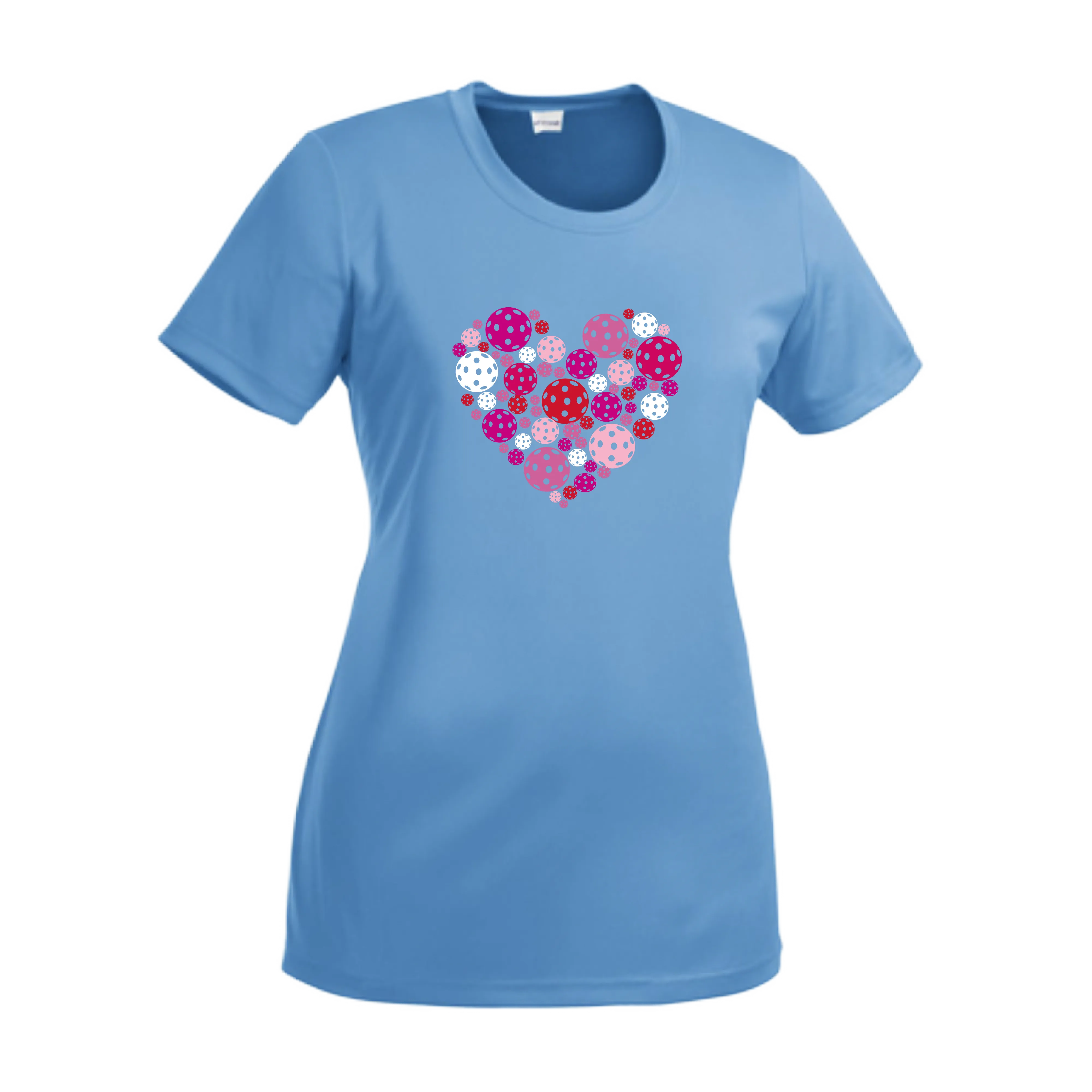 Pickleball Heart | Women’s Short Sleeve Crewneck Athletic Shirts | 100% Polyester