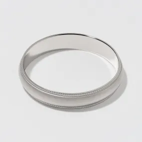 Platinum Classic Milgrain Wedding Band - Matte 4mm